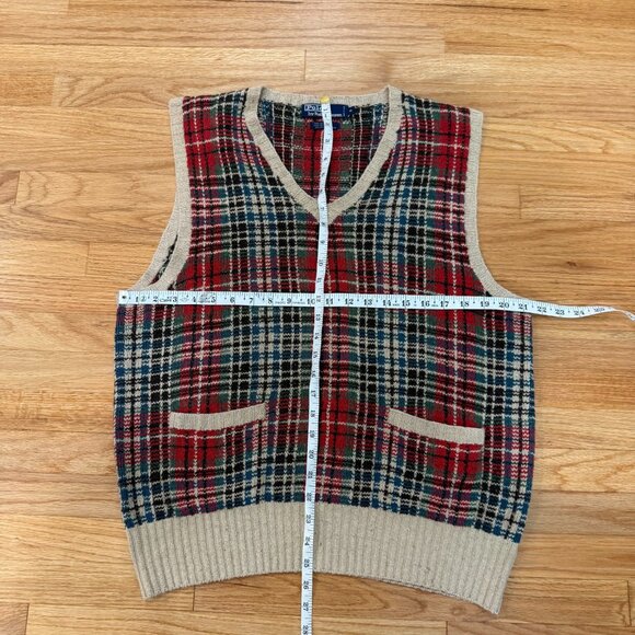 Vintage Polo Ralph Lauren Silk & Wool V-Neck Sweater Vest Medium - Picture 3 of 7
